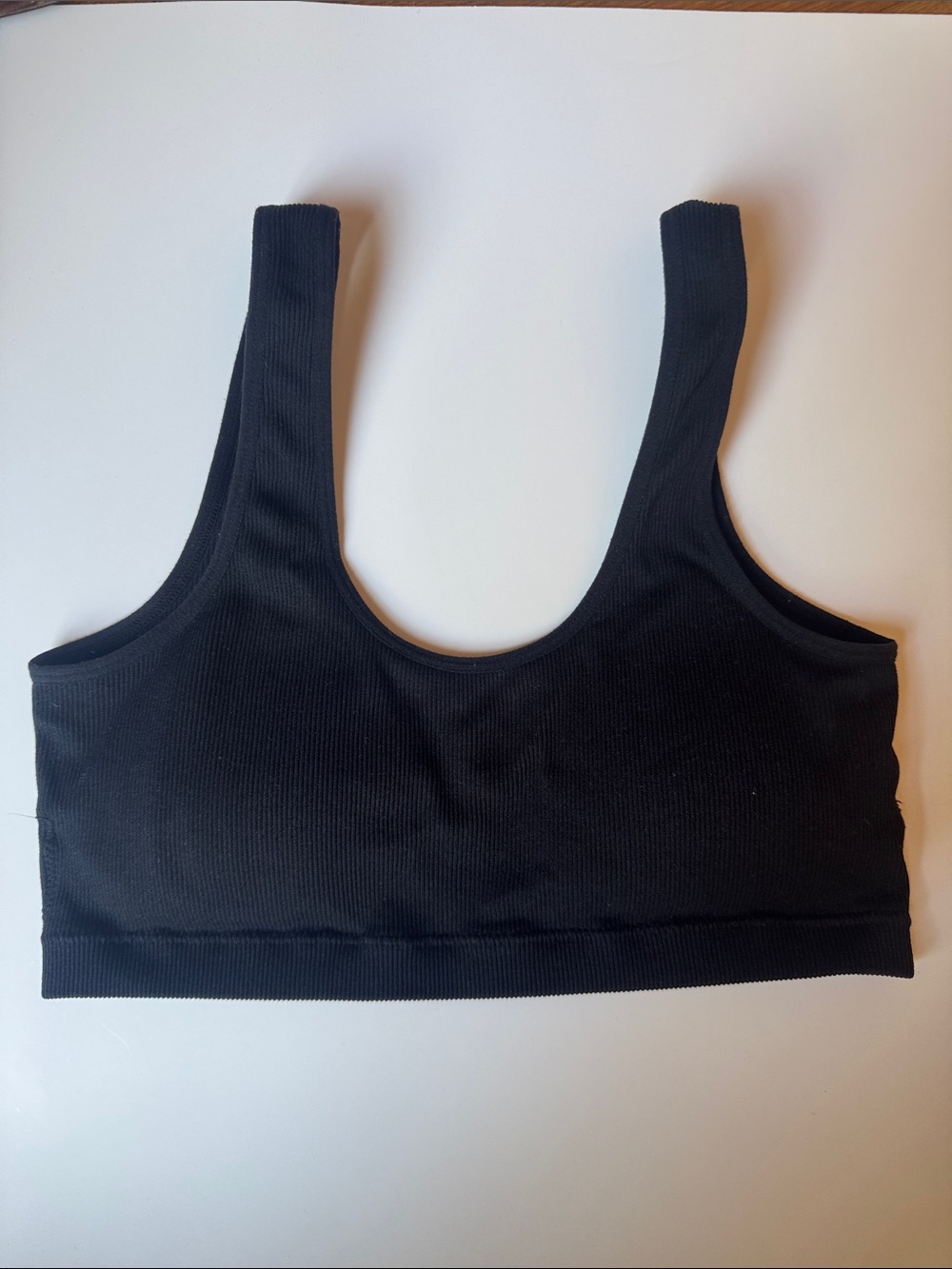 Nordstrom BP. Black Ribbed Scoop Neck Bralette - M